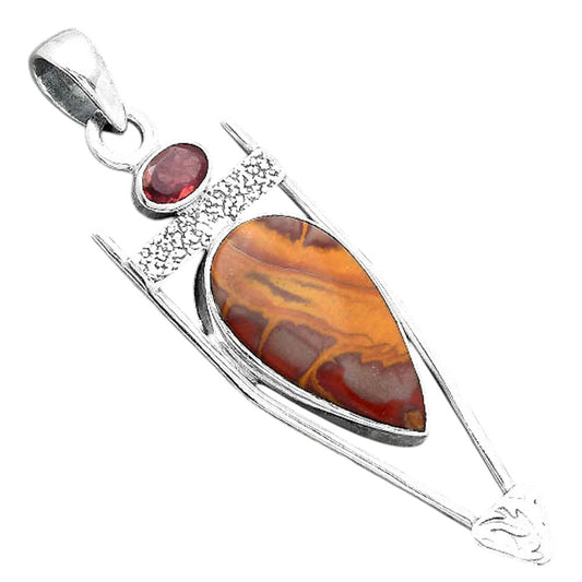 Natural Noreena Jasper & Garnet Pendant P-1360 SDP156896