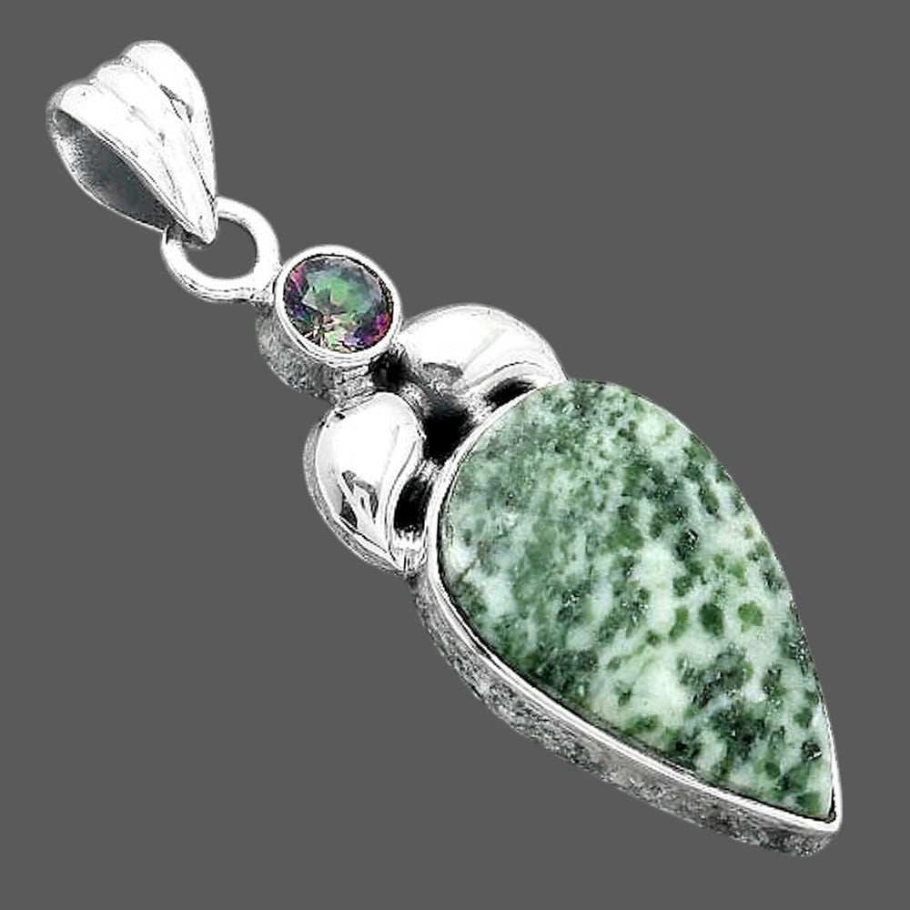 Natural Dioptase & Mystic Topaz Pendant P-1683 SDP156898