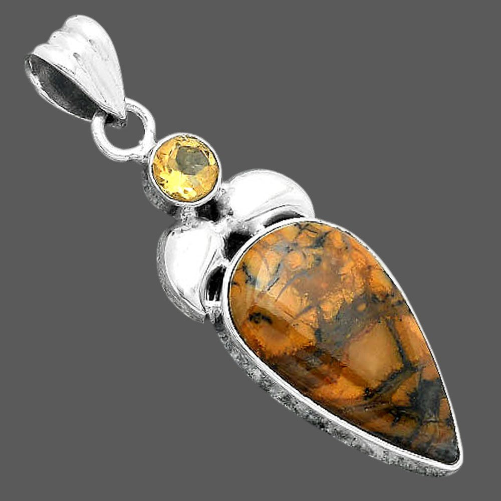 Amethyst Sage Agate Nevada & Citrine Pendant P-1683 SDP156902