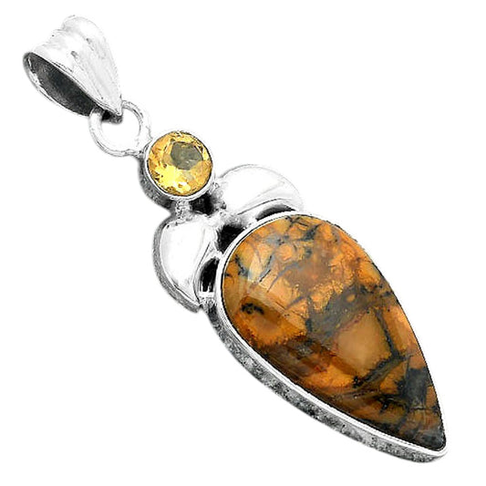 Amethyst Sage Agate Nevada & Citrine Pendant P-1683 SDP156902