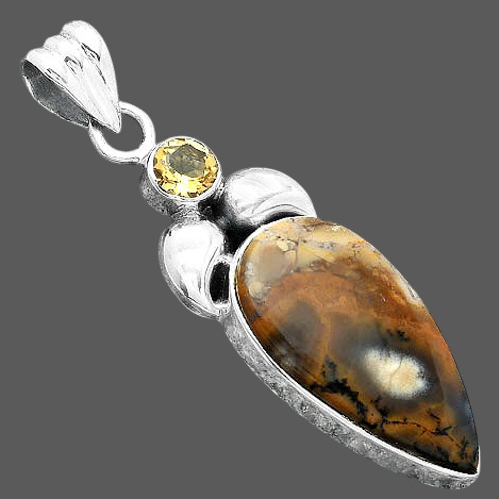 Amethyst Sage Agate Nevada & Citrine Pendant P-1683 SDP156904