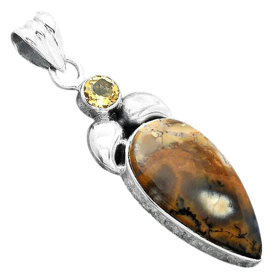 Amethyst Sage Agate Nevada & Citrine Pendant P-1683 SDP156904