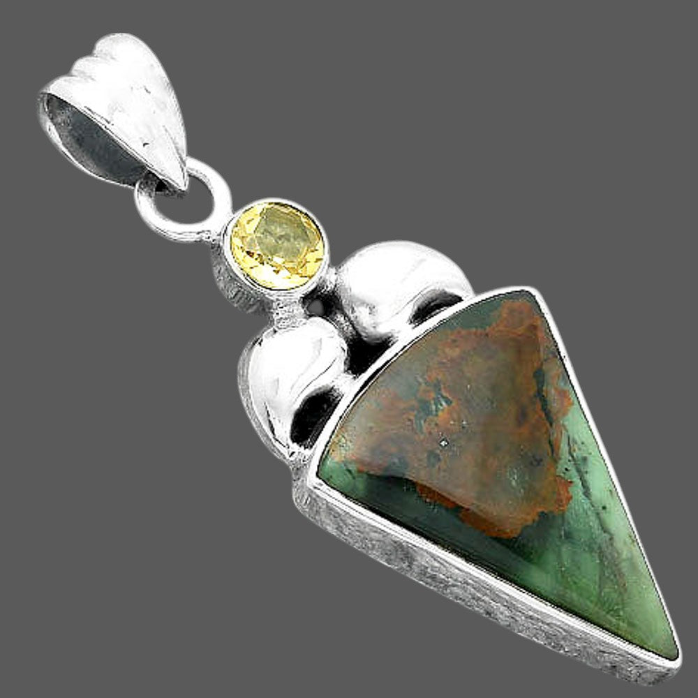 Natural Chrome Chalcedony & Citrine Pendant P-1683 SDP156909