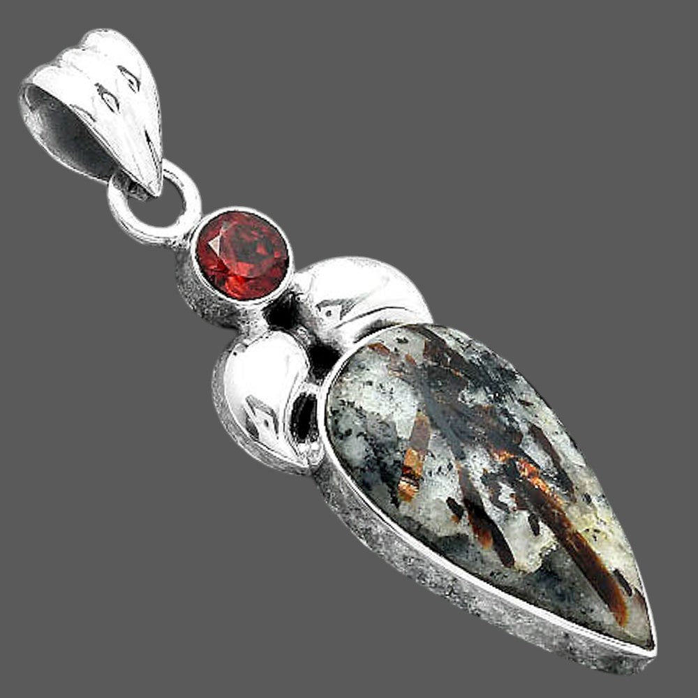 Natural Astrophyllite Russia & Garnet Pendant P-1683 SDP156914