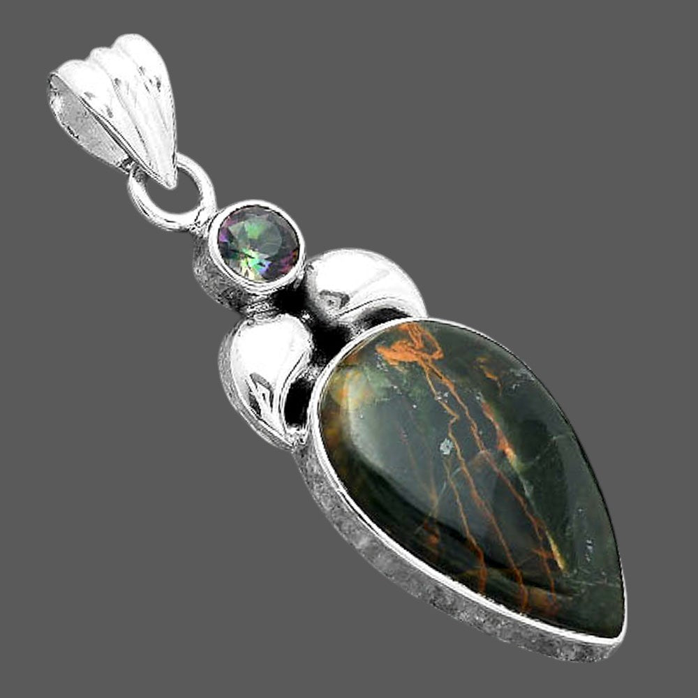 Turkish Rainforest Chrysocolla & Mystic Topaz Pendant P-1683 SDP156915