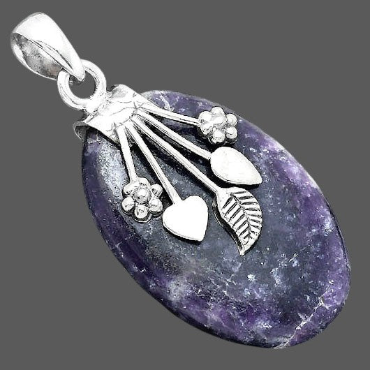 Natural Purple Lepidolite Pendant P-1647 SDP156935