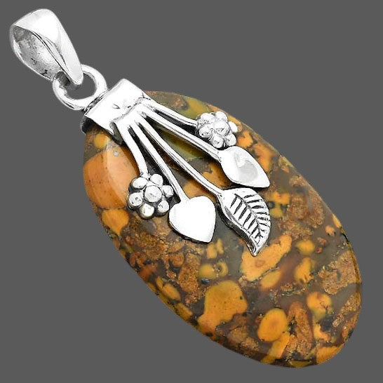 Natural Bamboo Jasper Pendant P-1647 SDP156936