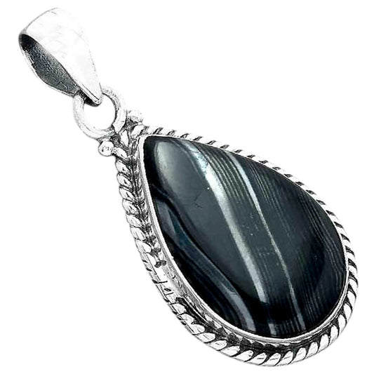 Crown Of Silver Psilomelane - Black Malachite Pendant P-1056 SDP156984