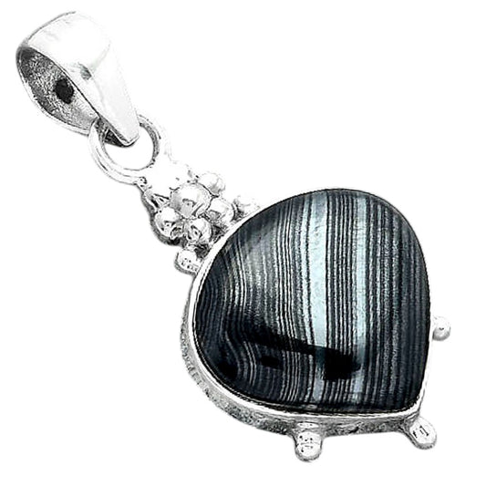 Crown Of Silver Psilomelane - Black Malachite Pendant P-1357 SDP157013