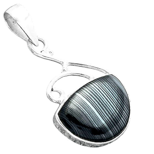 Crown Of Silver Psilomelane - Black Malachite Pendant P-1352 SDP157028