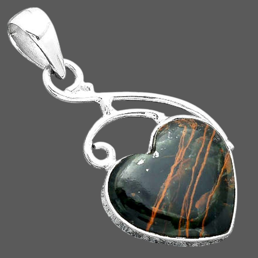 Heart Turkish Rainforest Chrysocolla Pendant P-1352 SDP157030