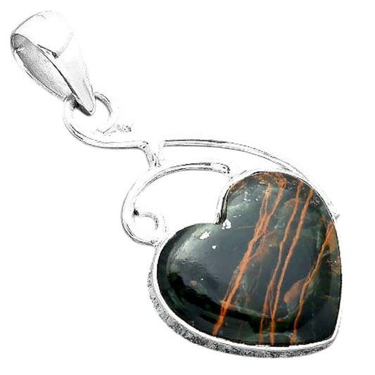 Heart Turkish Rainforest Chrysocolla Pendant P-1352 SDP157030
