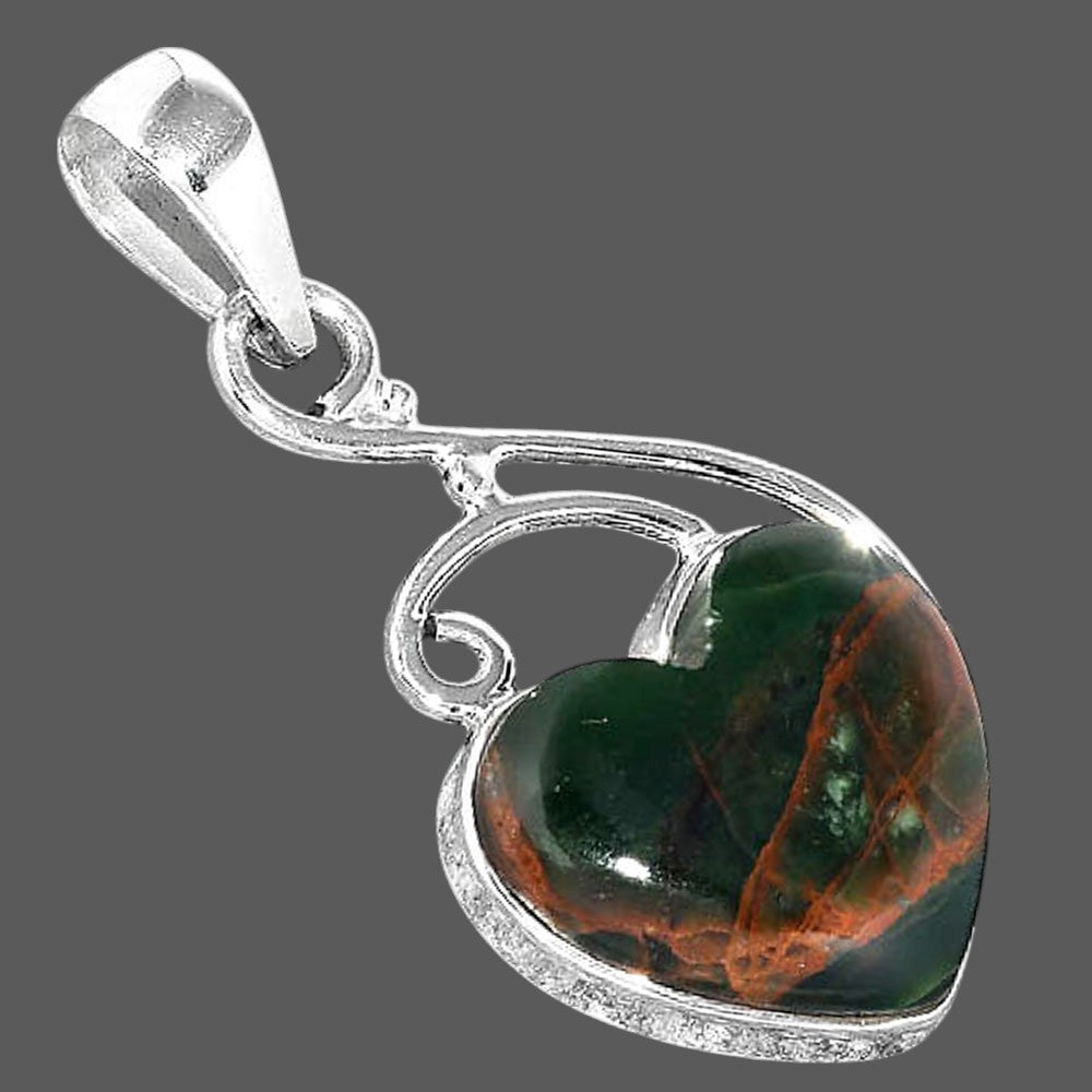 Heart Turkish Rainforest Chrysocolla Pendant P-1352 SDP157036