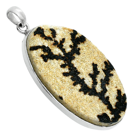 Natural Germany Psilomelane Dendrite Pendant P-1001 SDP157341