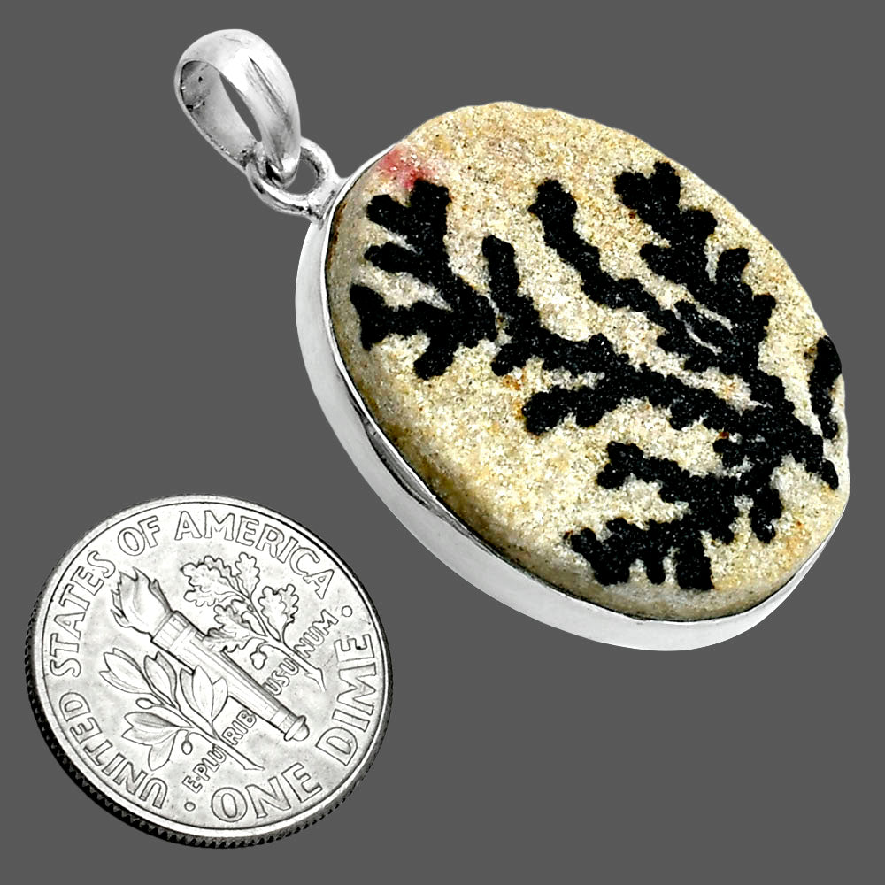 Natural Germany Psilomelane Dendrite Pendant P-1001 SDP157353