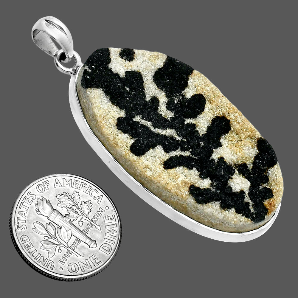 Natural Germany Psilomelane Dendrite Pendant P-1001 SDP157360