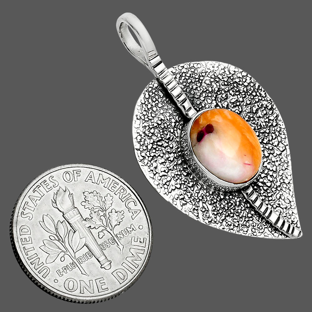 Kingman Orange Dahlia Turquoise Pendant P-1218 SDP157413