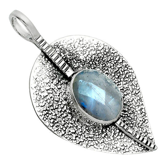 Rainbow Moonstone Checker - India Pendant P-1218 SDP157435