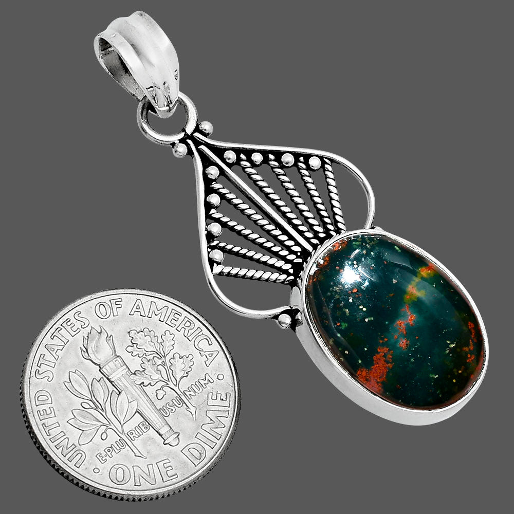 Natural Blood Stone - India Pendant P-1541 SDP157509