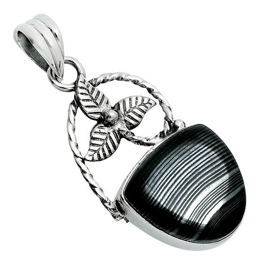 Crown Of Silver Psilomelane - Black Malachite Pendant P-1688 SDP157522