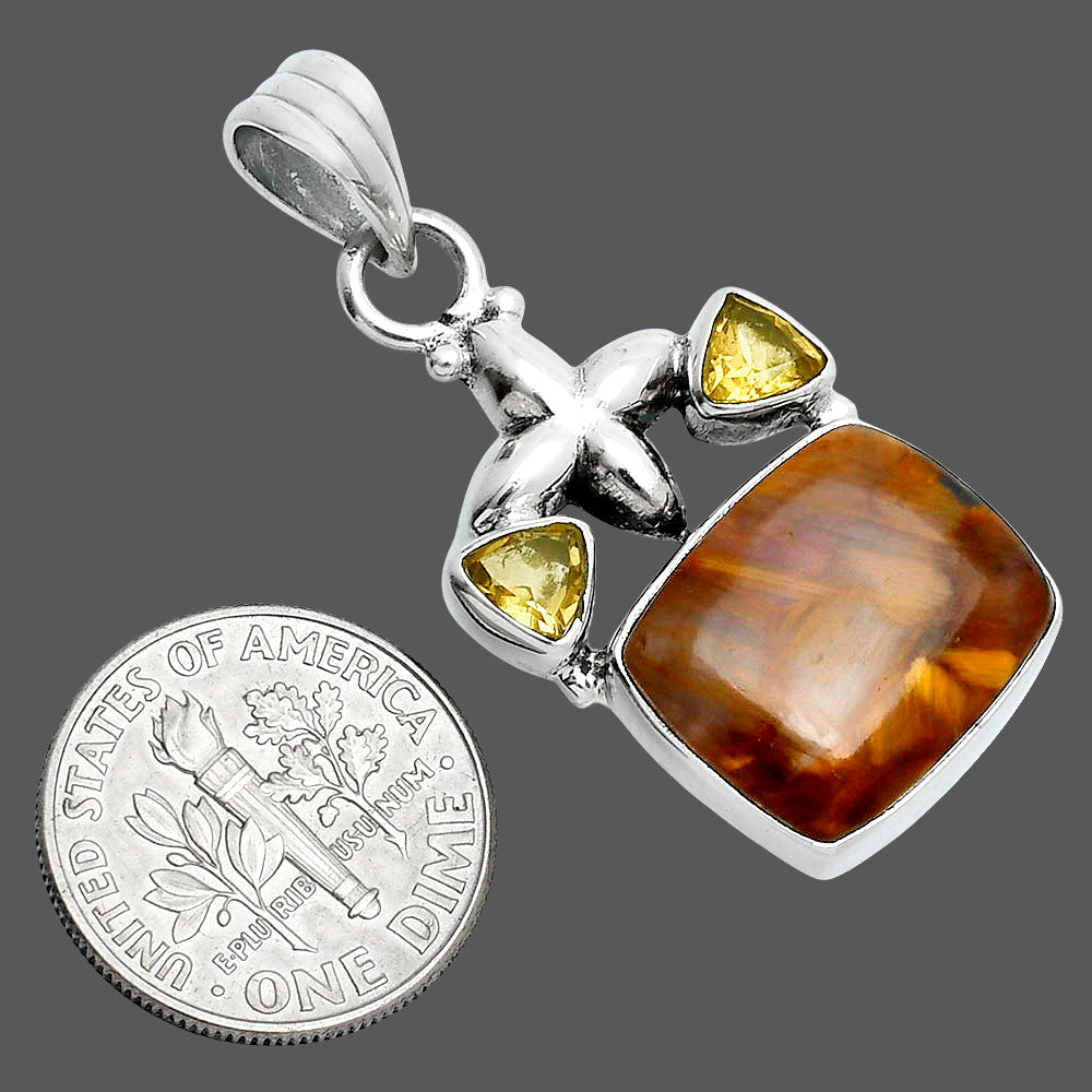 Pietersite - Namibia & Citrine Pendant P-1673 SDP157527