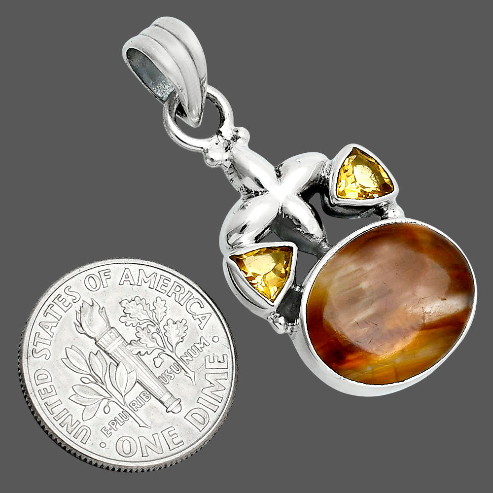 Pietersite - Namibia & Citrine Pendant P-1673 SDP157528