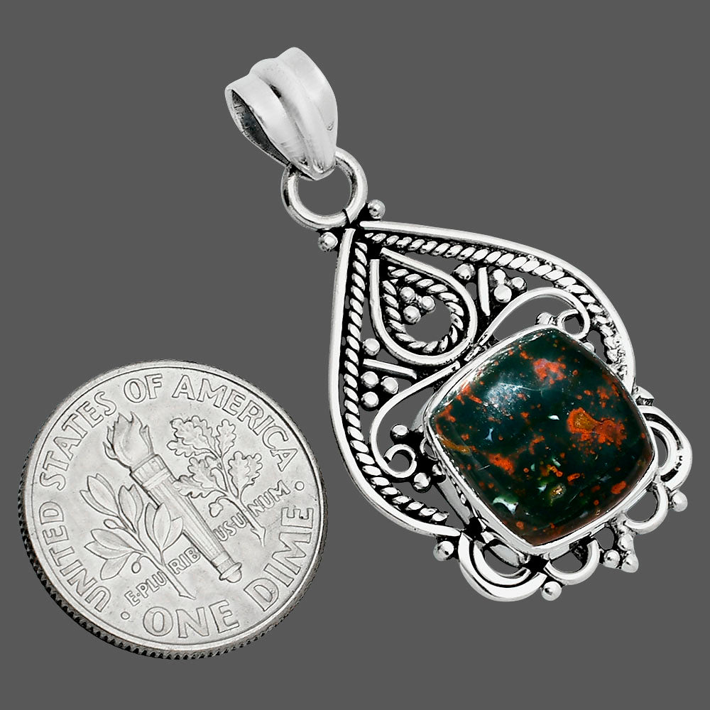 Natural Blood Stone - India Pendant P-1541 SDP157538