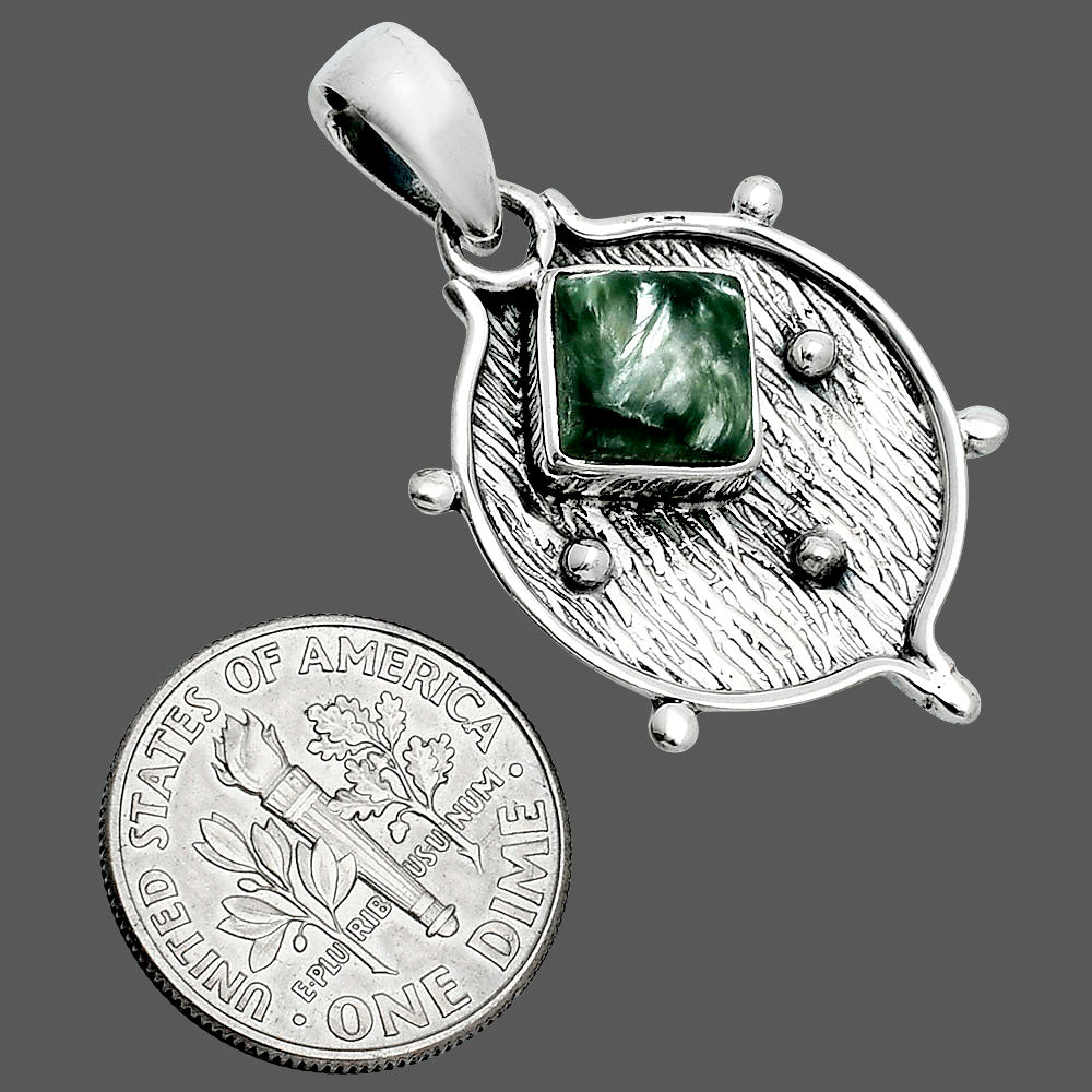 Natural Russian Seraphinite Pendant P-1403 SDP157553