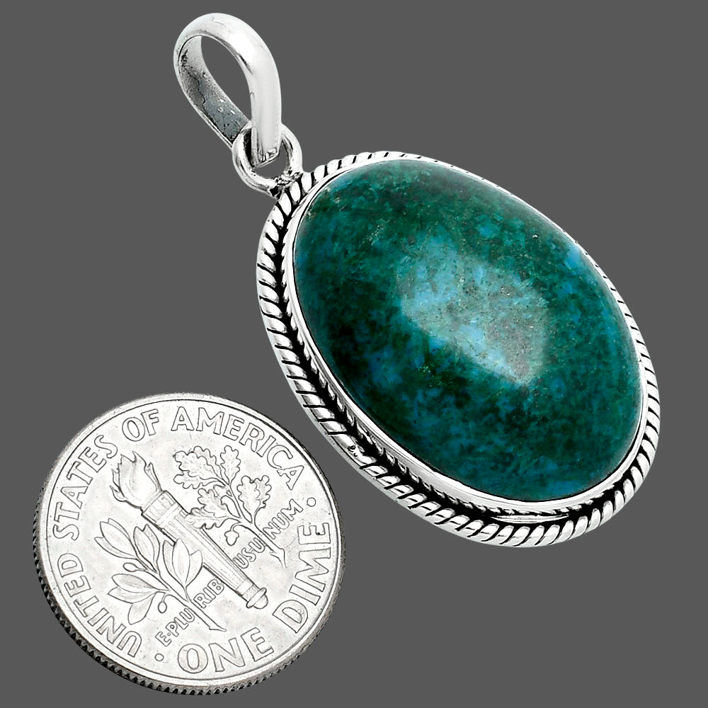 Natural Azurite Chrysocolla Pendant P-1056 SDP157659
