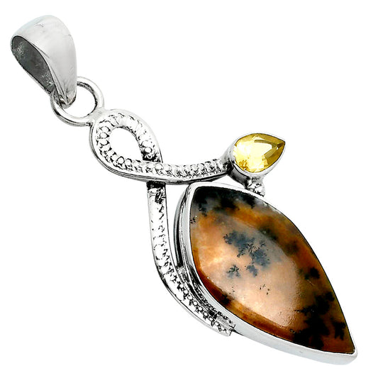 Honey Dendritic Opal & Citrine Pendant P-1111 SDP157701