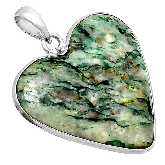 Heart Natural Green Mariposite Pendant P-1043 SDP157716