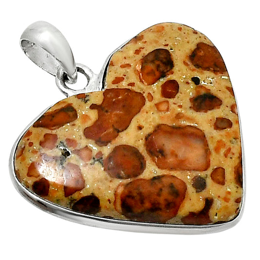 Heart Natural Leopardite Jasper Pendant P-1043 SDP157724