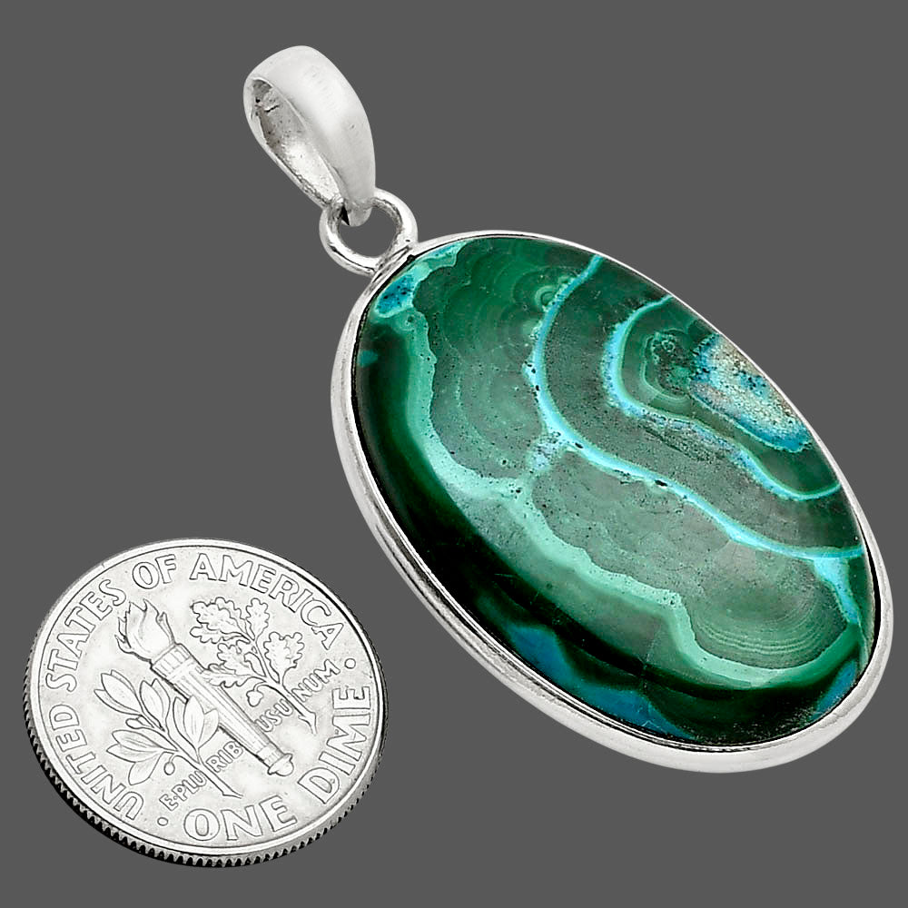 Azurite In Malachite - Morenci Mines Pendant P-1001 SDP157967