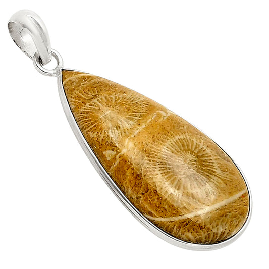 Natural Flower Fossil Coral Pendant P-1001 SDP158027