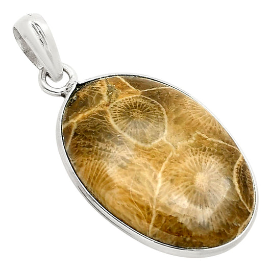 Natural Flower Fossil Coral Pendant P-1001 SDP158032