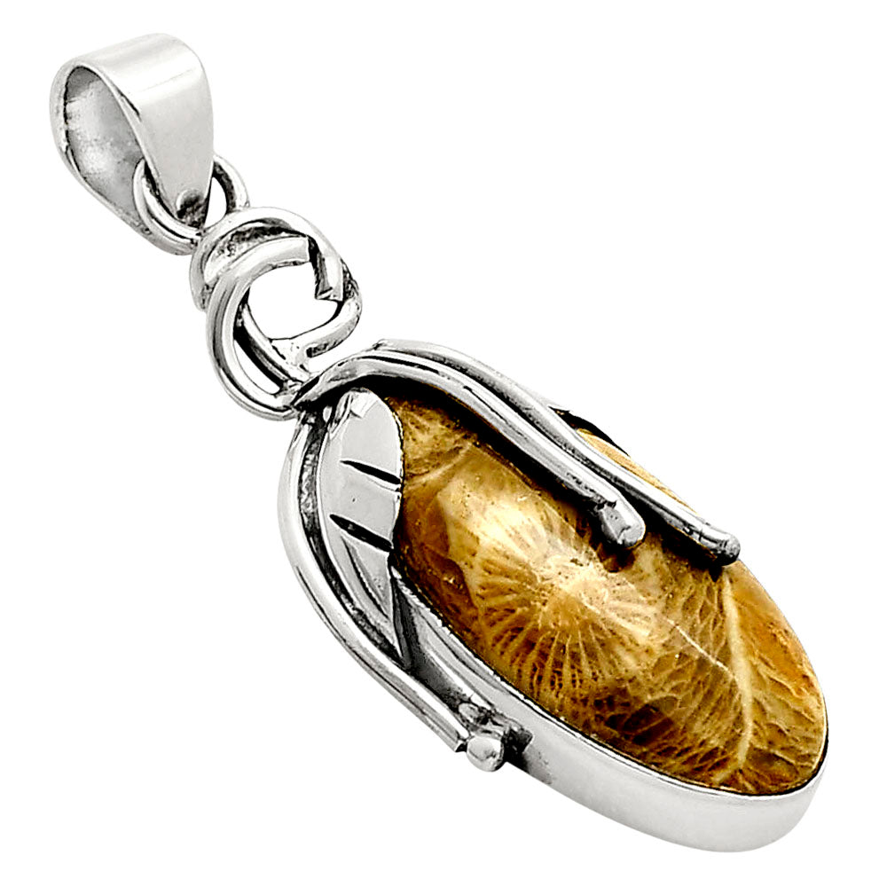 Flower Fossil Coral Pendant SDP158090