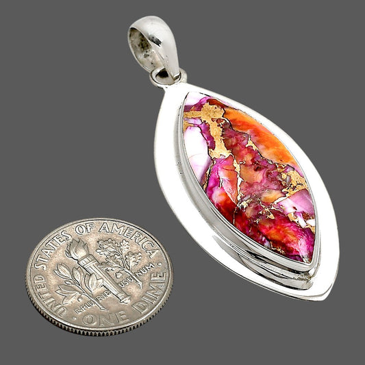 Kingman Orange Dahlia Turquoise Pendant P-1076 SDP158113