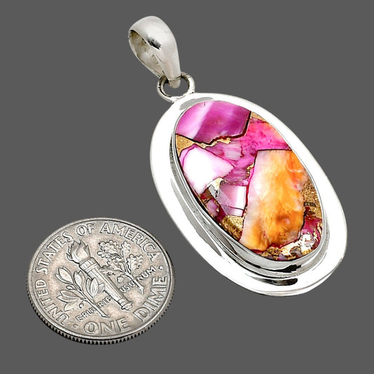 Kingman Orange Dahlia Turquoise Pendant P-1076 SDP158118