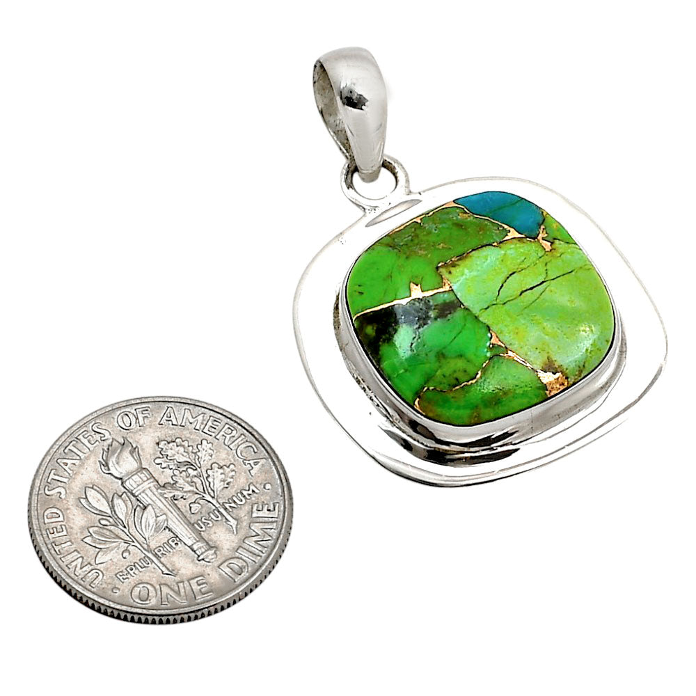 Blue Turquoise In Green Mohave Pendant P-1076 SDP158189