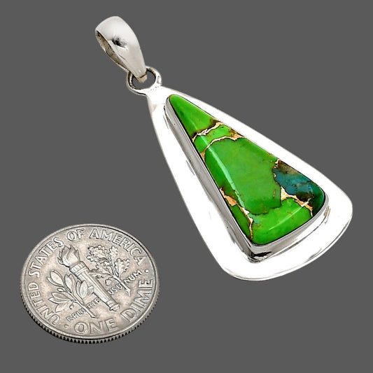 Blue Turquoise In Green Mohave Pendant P-1076 SDP158201