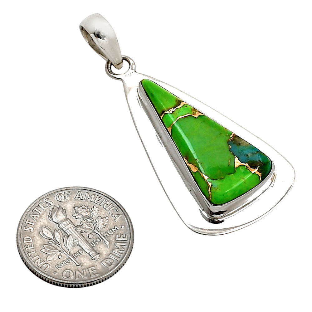 Blue Turquoise In Green Mohave Pendant P-1076 SDP158201