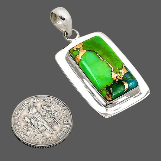 Blue Turquoise In Green Mohave Pendant P-1076 SDP158205