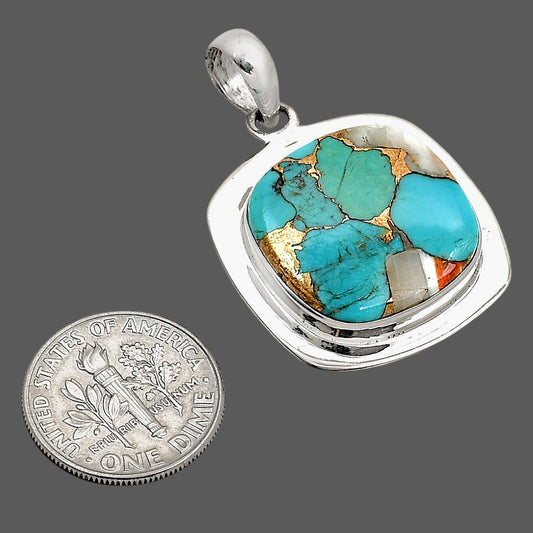 Spiny Oyster Turquoise Pendant P-1076 SDP158225