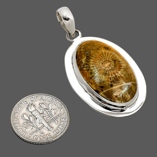 Flower Fossil Coral Pendant P-1076 SDP158244