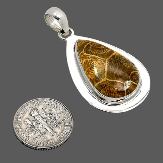 Flower Fossil Coral Pendant P-1076 SDP158245