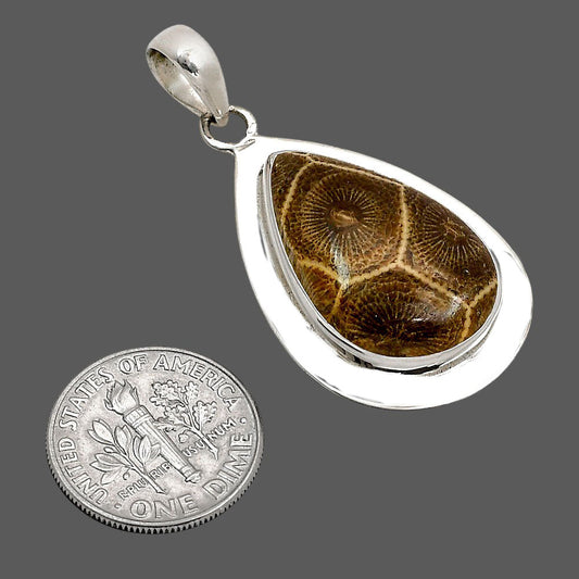 Flower Fossil Coral Pendant P-1076 SDP158248