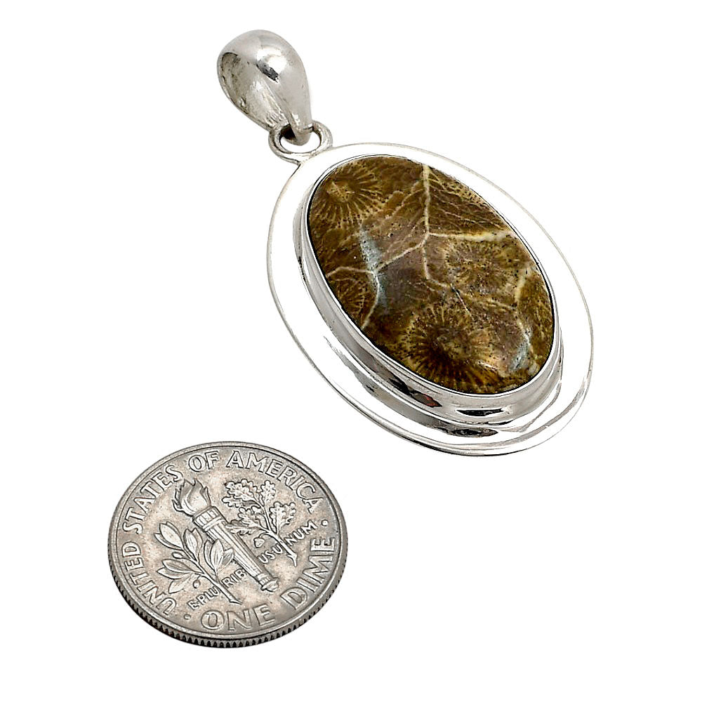 Flower Fossil Coral Pendant P-1076 SDP158251