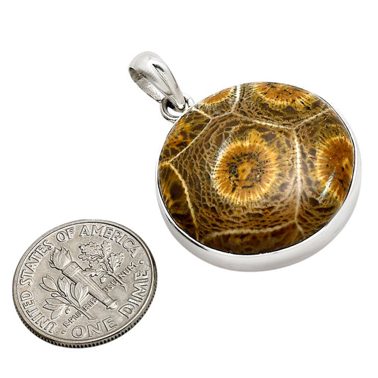 Flower Fossil Coral Pendant P-1001 SDP158404
