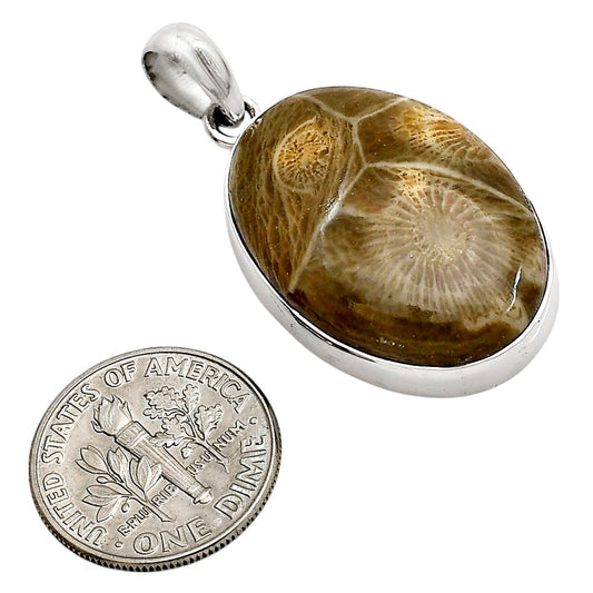 Flower Fossil Coral Pendant P-1001 SDP158427