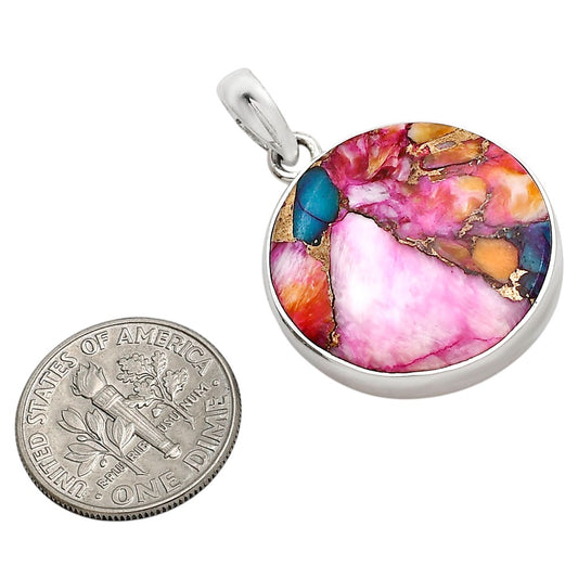 Kingman Orange Dahlia Turquoise Pendant P-1001 SDP158485